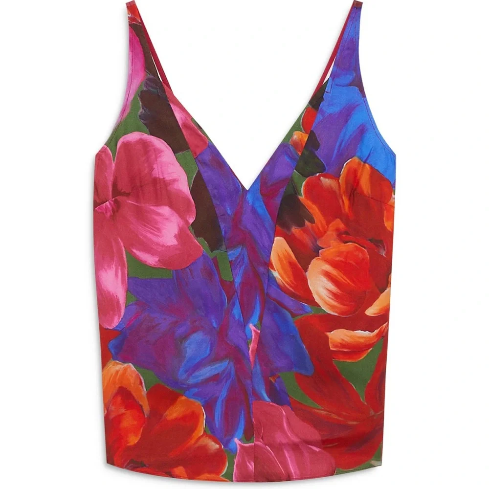 Ted Baker Atheri Floral Print V Neck Cami Top, size 16 NWT - Picture 2 of 7